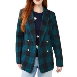 Free‎ Assembly Women's Slim Double Breasted Plaid Blazer Jacket Plus Size XXL